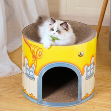 猫主义 猫抓板 猫窝瓦楞纸猫爪板耐抓耐磨半包围猫窝肥猫房子磨爪睡觉猫咪用品 大号 猫抓板窝 中号猫屋  42*28