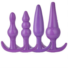 成人女用自wei慰器硅胶后庭肛塞同志用品扩肛器 手指肛塞紫色