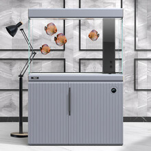 德克中小型鱼缸水族箱超白玻璃客厅底滤生态金鱼锦鲤热带鱼缸方形 绅士灰 长60cm*宽36cm*高146cm