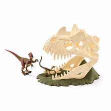 思乐Schleich 恐龙仿真模型 大头骨陷阱与伶盗龙套装42348