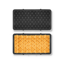 韩国大宇（DAEWOO）轻食机烹饪机 三明治早餐机电饼铛烙饼锅 家用网红小型多功能懒人烤盘华夫饼机 华夫烤盘(双片粉色)