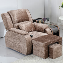 足浴沙发电动休闲足疗按摩椅沙发床美容美甲浴场室洗浴桑拿泡脚洗脚沐足床 香槟固定款(不含运费)