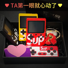 腾异双人游戏机SUP复古经典彩屏潮流掌上便携式迷你FC怀旧网红游戏机街机儿童生日礼物送男友爱人 sup红色带手柄400款游戏礼盒套装