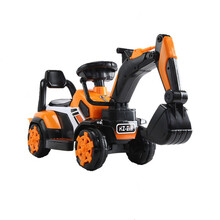 2021新款大号全自动儿童电动滑行挖掘机男孩玩具车挖土机可坐可骑大号学步钩机工程车 橙色-滑行款（送安全帽+沙铲+海洋球）