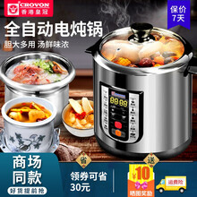 香港皇冠CROVON食品级不锈钢电炖锅隔水陶瓷炖盅全自动智能煲汤煮粥炖柠檬膏 皇冠35SM（6L钢胆）适合5-6人