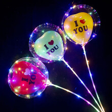 稚气熊 气球网红批发波波球飘空气球发光透明卡通球中球微商地推亮光 love款 10套