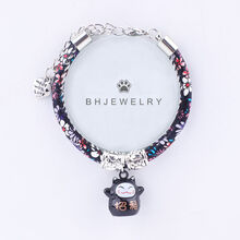 拓扑 狗狗防丢牌小型犬配饰宠物猫咪项链圈小狗项链定制免费刻字 黑色招C猫 XS码适合3斤以下猫或狗