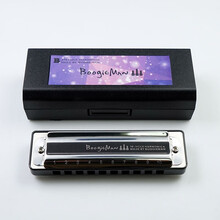 BoogieMan初学 十孔布鲁斯蓝调10孔口琴 BM Boogie man A调【黑色琴格】