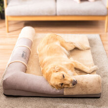 hipidog/嬉皮狗秋冬季大狗狗窝中大型狗狗保暖四季可拆洗沙发金毛窝沙发床宠物窝宠物床宠物窝垫 卡其色(灯芯绒) XL(外径长宽高：80*60*16/适用体重40斤