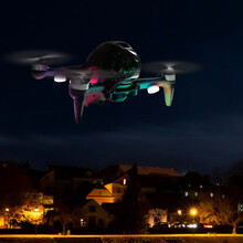 适用于大疆DJI FPV穿越钢化膜眼镜V2传感器纳米保护天线收纳腰带夹背挂电池盒充电宝供电线机配件 DJI FPV四色灯（2个装）