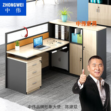 中伟屏风办公桌组合办公家具职员办公桌员工位现代简约隔断卡座财务桌电脑桌单人位含柜（可定制）