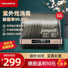 ROMOFO出口日本原款消毒柜家用 小型 高温立式迷你碗筷消毒机 台式32升42升紫外线杀菌 32升中高温+紫外线+抽屉