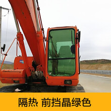 佳固 挖掘机贴膜神钢小松卡特铲车农用车装载机窗玻璃隔热膜防爆防晒膜 前挡风玻璃膜晶绿色 80CMX150CM 全车套装
