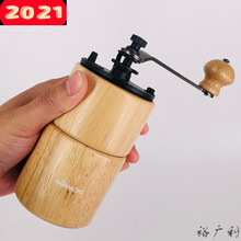 手摇磨豆机咖啡豆研磨机家用手动磨粉手冲器具复古12 2020A19米白色 送毛刷+量勺