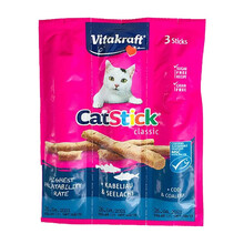 卫塔卡夫（Vitakraft）猫条猫肉条猫零食 奖励互动零食3支装 鳕鱼+青鱼口味3条*6g