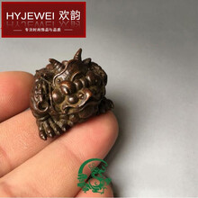 欢韵（HY）包浆铜金蟾小把件实心黄铜三足钱串金蟾仿古铜微雕古玩老物件