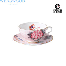英国进口WEDGWOOD韦奇伍德 玮致活杜鹃杯碟陶瓷下午茶杯碟欧式咖啡杯茶具礼盒 杜鹃陶瓷粉色杯碟【礼盒装】