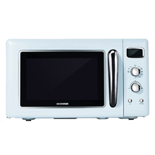 小米有品圈厨(ocooker)复古微波炉电子式家用多功能转盘式23升大容量均匀速热简约多功能面板 蓝色