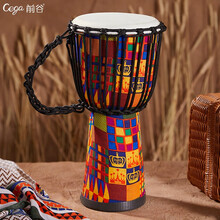 前谷（cega）非洲鼓 整木山羊皮丽江非洲鼓手鼓儿童幼儿园手鼓儿童节礼物 五彩斑斓+赠品 标准8英寸