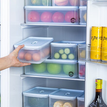 爱思得（Arsto）有机抗菌保鲜盒冰箱收纳盒大容量厨房密封储物盒生鲜蔬菜冷冻冷藏盒水果零食盒长方形2.2L