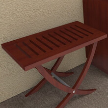 酒店行李架橡胶木实木框架行李置物架