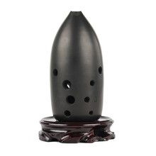 踏古10孔埙/十孔专业埙黑陶笔筒专业演奏陶埙乐器陶埙小孔手感舒适多种图案可选 小降B 纯黑色素面