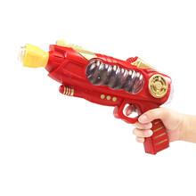 宝宝声光玩具枪男孩音乐枪1-2-3-4岁小孩警察小儿童玩具 电动枪-枪头可伸缩【红色】 送电池