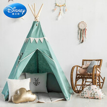 迪士尼（Disney） 儿童小帐篷游戏屋北欧室内男孩宝宝玩具屋印第安女孩家用公主房子六一生日礼物 加大款翡翠绿(不含垫子) 送星灯+云朵+抱枕