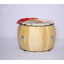 【保价30天】黄牛皮大鼓椿木白茬原木色高音战鼓寺庙鼓道士法器鼓民族鼓黑皮鼓 18寸黄牛皮战鼓60*50+鼓棒