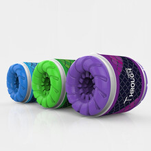 韩涩 男性用成人用品迷你小巧便携式丝袜自慰蛋拉伸自尉飞机杯双头贯通飞机杯倒模性玩具另类玩具 穿云箭三重体验蓝色+60g润滑+锁精环