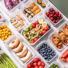 禧天龙 冰箱大号保鲜盒 透明塑料密封盒 家用食品分类收纳盒 0.2L 3个装 4056