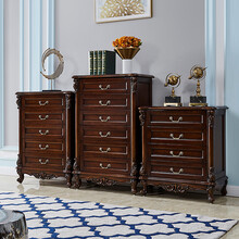 皇家牧歌 实木斗柜欧式五斗柜抽屉柜卧室五斗橱客厅柜子木质收纳柜储物柜 五斗柜