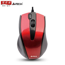 双飞燕（A4TECH）静音有线鼠标办公家用鼠标游戏台式机笔记本电脑USB变速有线鼠标N-810FX 双飞燕N-500F有线鼠标(红色)