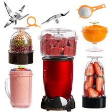 破壁多功能料理机家用小型迷你榨水果汁绞肉研磨机婴儿辅食豆浆机 5杯5刀60%人的选择内含绞肉杯