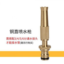 纯铜4分水枪直喷水枪头便携式洗车高压家用浇花汽车铜水枪头喷头 铜直喷水枪