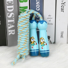 东之天地 儿童跳绳幼儿园小学生户外体育课专用初学木柄制可调节宝宝一年级小孩运动健身绳子 男孩-小熊款