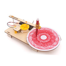 初中小学生趣味手工科技小制作diy电动绘图仪材料包科学玩具 绘图仪