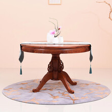 艺铭天下红木家具缅甸花梨（学名：大果紫檀）餐桌椅实木仿古休闲中式饭桌圆餐桌歺桌 单桌 直径118*高78cm