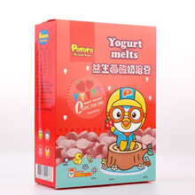 宝噜噜 啵乐乐 益生菌酸奶溶豆18g/盒 宝宝零食 韩国进口奶豆 草莓蓝莓猕猴桃原味 草莓味