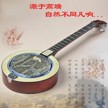 京炫（JINGXUAN)艾丽声 三弦秦琴乐器蟒蛇皮圆形秦琴广东民族弹拨乐器老人乐器 中档半音