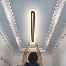 尊光 长条灯吸顶灯led衣帽间灯北欧过道灯走廊灯长方形超薄灯亚克力灯极简进门入户灯门厅灯玄关灯阳台灯 黑色款100cm-白光57W