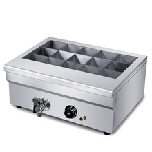 hotkitch 电热格子双缸关东煮机器商用麻辣烫锅小吃设备串串香煮面炉汤池不锈钢电炸锅商用燃气摆摊 15格关东煮【电热款】