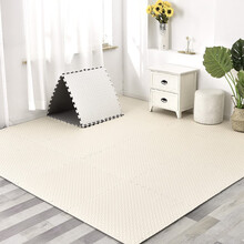 2件打9折 明德泡沫地垫 纯色宝宝防滑保护爬行垫拼接 树叶纹婴儿爬爬垫60*60 米色 树叶纹60*60*1.2cm 【8片+边条】