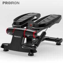 PROIRON 踏步机 家用脚踏机 液压免安装智能电子屏 登山机塑身踏板运动器材迷你塑形机+拉力绳  黑色