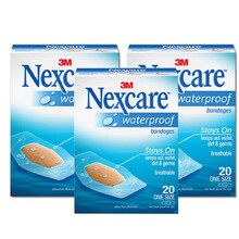 3M耐适康创可贴防水创口贴透明防磨脚透气ok绷医用 20片创口贴*3