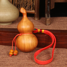 禅云阁 镇家福祈桃木葫芦挂件 福寿葫芦平安葫芦 桃木福禄葫芦乔迁搬家家居客厅装饰品 家居桃木礼品 富贵福禄葫芦（9.5厘米胖葫芦）
