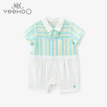 英氏21夏款婴儿衣服男宝宝纯棉短袖连体衣哈衣爬服YRHBJ21137A01 YRHBJ21137A01 90cm
