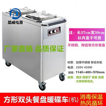 不锈钢单头暖碟车 双头商用保温车暖碟机 麻辣烫选菜盆消毒保温暖碟机车 美示 方形餐盘 双头消毒车