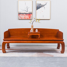 寻古红木家具缅甸花梨（学名：大果紫檀）罗汉床实木新中式长椅躺床睡床沙发榻 两件套：大号罗汉床+炕几