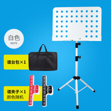 乐谱架谱架子音乐琴谱架便携式通用加粗升降加厚折叠歌词歌曲家用 白色谱台*1+谱夹*1+谱台包*1